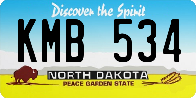 ND license plate KMB534