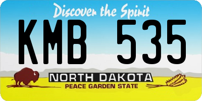 ND license plate KMB535