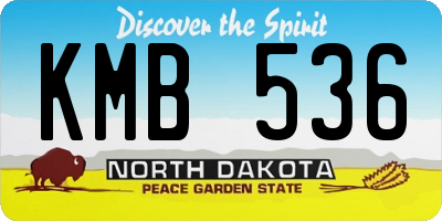 ND license plate KMB536