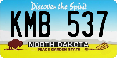 ND license plate KMB537