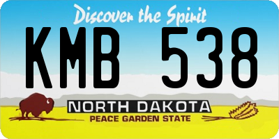 ND license plate KMB538