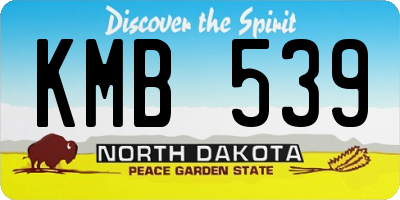ND license plate KMB539