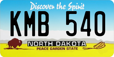 ND license plate KMB540