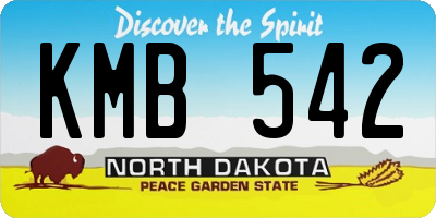 ND license plate KMB542