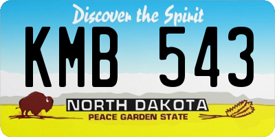 ND license plate KMB543
