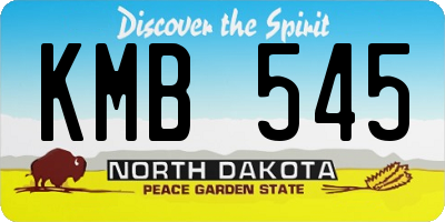 ND license plate KMB545