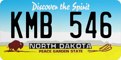 ND license plate KMB546