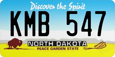 ND license plate KMB547