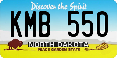 ND license plate KMB550
