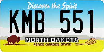 ND license plate KMB551