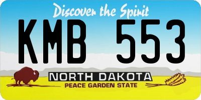 ND license plate KMB553