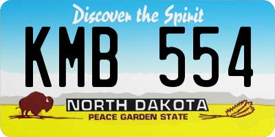 ND license plate KMB554