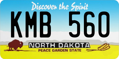 ND license plate KMB560