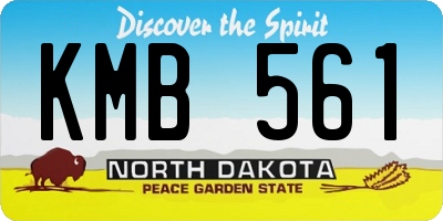 ND license plate KMB561