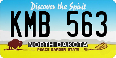 ND license plate KMB563