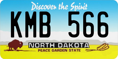 ND license plate KMB566