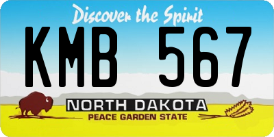 ND license plate KMB567