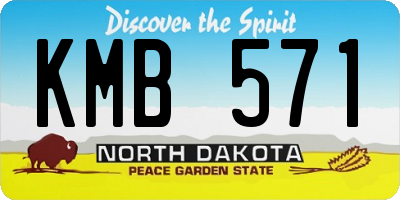 ND license plate KMB571