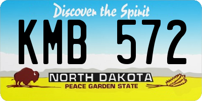 ND license plate KMB572