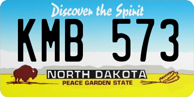 ND license plate KMB573