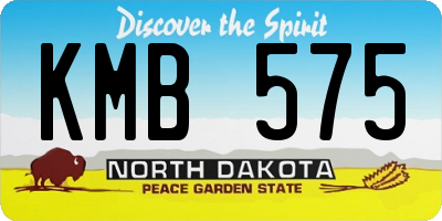 ND license plate KMB575