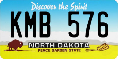 ND license plate KMB576