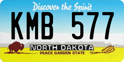 ND license plate KMB577