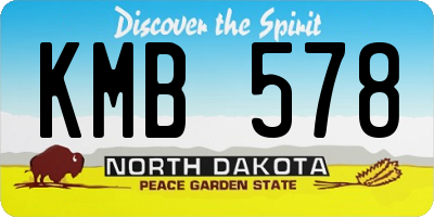 ND license plate KMB578