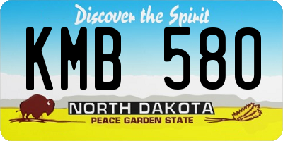 ND license plate KMB580