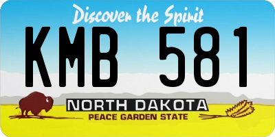 ND license plate KMB581