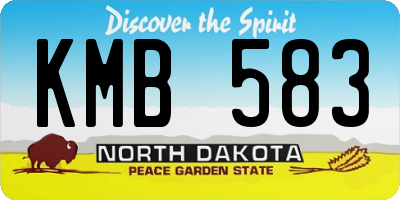 ND license plate KMB583