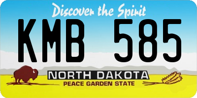 ND license plate KMB585