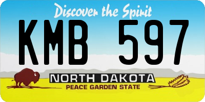 ND license plate KMB597
