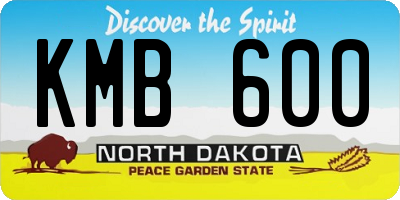 ND license plate KMB600