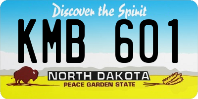ND license plate KMB601