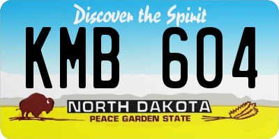 ND license plate KMB604