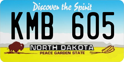 ND license plate KMB605