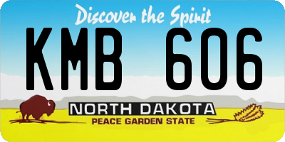 ND license plate KMB606