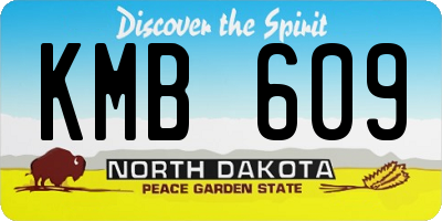 ND license plate KMB609