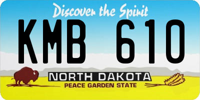 ND license plate KMB610