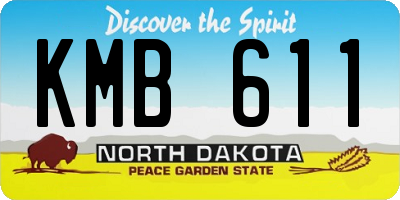 ND license plate KMB611