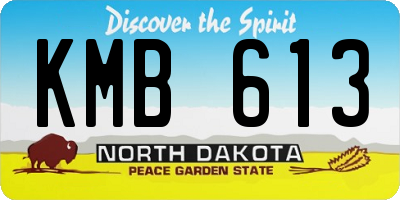 ND license plate KMB613