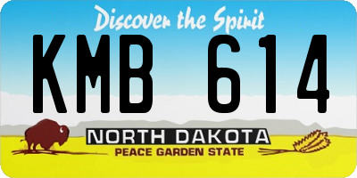 ND license plate KMB614