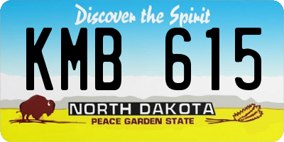 ND license plate KMB615