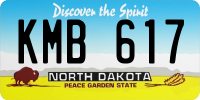 ND license plate KMB617
