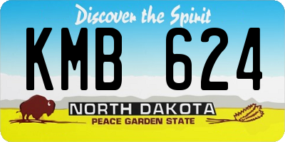 ND license plate KMB624