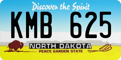 ND license plate KMB625