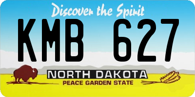 ND license plate KMB627