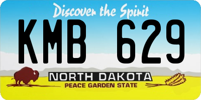 ND license plate KMB629