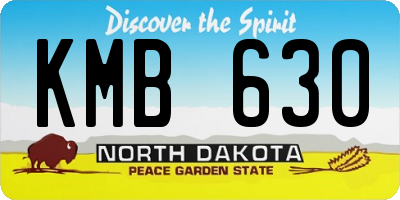ND license plate KMB630